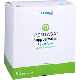 Abbildung: Pentasa 1000 mg Suppositorien 90 St, Suppositorien PZN 01978015