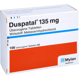 Abbildung: Duspatal 135 mg überzogene Tabletten 100 St, Überzogene Tabletten PZN 01980265