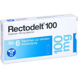 Abbildung: Rectodelt 100 mg Suppositorien 6 St, Suppositorien PZN 01982181