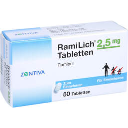 Abbildung: Ramilich 2,5 mg Tabletten 50 St, Tabletten PZN 01983602
