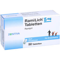 Abbildung: Ramilich 5 mg Tabletten 50 St, Tabletten PZN 01983631