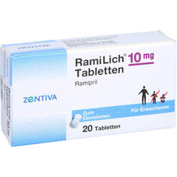 Abbildung: Ramilich 10 mg Tabletten 20 St, Tabletten PZN 01983654