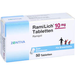 Abbildung: Ramilich 10 mg Tabletten 50 St, Tabletten PZN 01983660