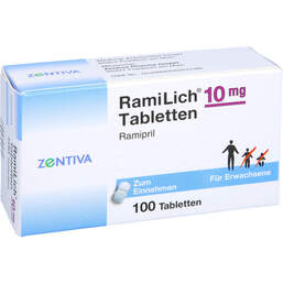 Abbildung: Ramilich 10 mg Tabletten 100 St, Tabletten PZN 01983677