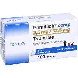Abbildung: Ramilich comp. 2,5 mg / 12,5 mg Tabletten 100 St, Tabletten PZN 01983973