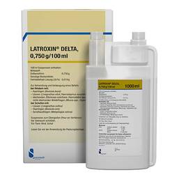 Abbildung: Latroxin Delta Suspension zum Übergießen für Rinder und Schafe 1 l, Suspension PZN 01986227
