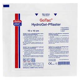 Abbildung: Gotac Hydrogel-Pflaster L 10x10 cm steril 1 St, Pflaster PZN 01990370