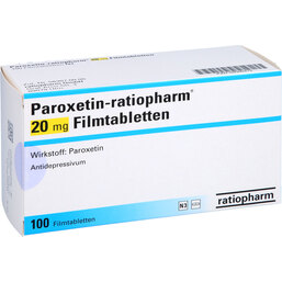 Abbildung: Paroxetin ratiopharm 20 mg Filmtabletten 100 St, Filmtabletten PZN 02000412