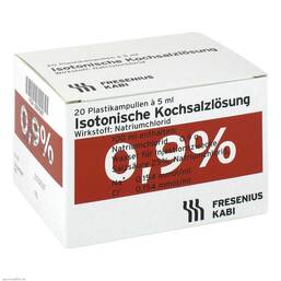 Abbildung: Isotonische Kochsalzlösung 0,9% Plastikampullen 20X5 ml, Injektionslösung PZN 02001067