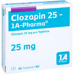 Abbildung: Clozapin 25 1A Pharma Tabletten 50 St, Tabletten PZN 02013171