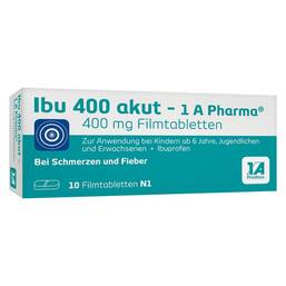 Abbildung: Ibu 400 akut – 1 A Pharma® Filmtabletten Filmtabletten, 10 St PZN 02013194