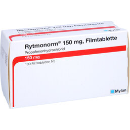 Abbildung: Rytmonorm 150 mg Filmtabletten 100 St, Filmtabletten PZN 02019156