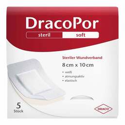 Abbildung: Dracopor Wundverband 10x8cm Verband, 5 St PZN 02027003
