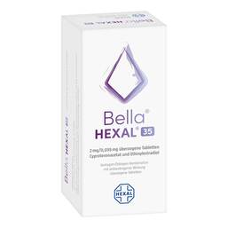 Abbildung: Bella Hexal 35 überzogene Tabletten 3X21 St, Überzogene Tabletten PZN 02029410