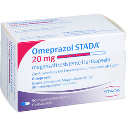 Abbildung: Omeprazol STADA 20 mg magensaftresistent Hartkapseln 50 St, Magensaftresistente Hartkapseln PZN 02032659
