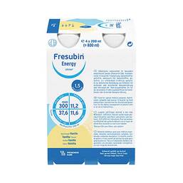 Abbildung: Fresubin Energy Drink Vanille Trinkflasche Re 4X200 ml, Lösung PZN 02033759