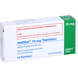Abbildung: Metex 10 mg Tabletten 10 St, Tabletten PZN 02034204