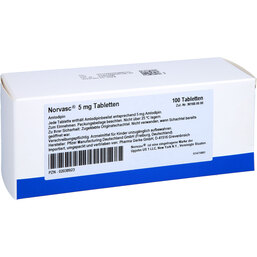 Abbildung: Norvasc 5 mg Tabletten 100 St, Tabletten PZN 02038923