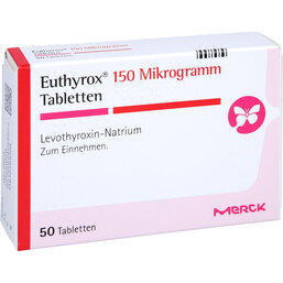 Abbildung: Euthyrox 150 Mikrogramm Tabletten 50 St, Tabletten PZN 02050692