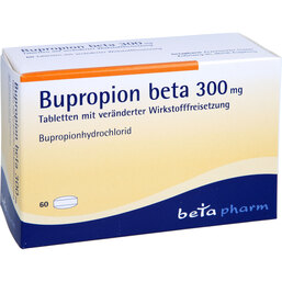 Abbildung: Bupropion beta 300 mg Tabletten mit veränd.Wst.-Frs. 60 St, Tablette mit veränderter Wirkstofffreisetzung PZN 02055399