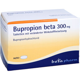 Abbildung: Bupropion beta 300 mg Tabletten mit veränd.Wst.-Frs. 90 St, Tablette mit veränderter Wirkstofffreisetzung PZN 02055577