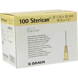 Abbildung: Sterican Kanülen 19Gx1 1 / 4 1,1x30 mm Kanüle, 100 St PZN 02057949