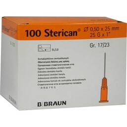 Abbildung: Sterican Dentalkanüle Luer 0,5x Kanüle, 100 St PZN 02057990