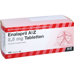 Abbildung: Enalapril AbZ 2,5 mg Tabletten 100 St, Tabletten PZN 02058570