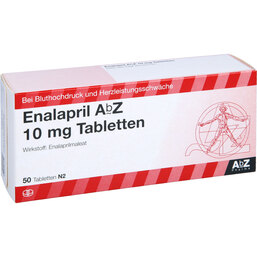 Abbildung: Enalapril AbZ 10 mg Tabletten 50 St, Tabletten PZN 02058587