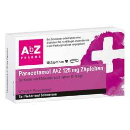 Abbildung: Paracetamol AbZ 125 mg Zäpfchen Suppositorien, 10 St PZN 02058601