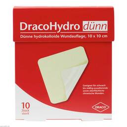 Abbildung: Dracohydro dünn Hydrokoll.Wundauflage 10x10cm 10 St, Verband PZN 02065446