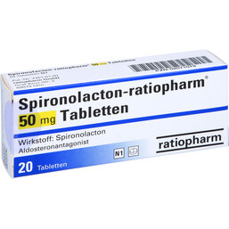 Abbildung: Spironolacton ratiopharm 50 mg Tabletten 20 St, Tabletten PZN 02071079