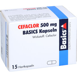 Abbildung: Cefaclor 500 mg Basics Hartkapseln 15 St, Hartkapseln PZN 02073753