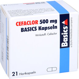 Abbildung: Cefaclor 500 mg Basics Hartkapseln 21 St, Hartkapseln PZN 02073799