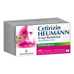 Abbildung: Cetirizin Heumann 10 mg Filmtabletten Filmtabletten, 100 St PZN 02075479