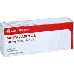 Abbildung: Mirtazapin AL 30 mg Filmtabletten 50 St, Filmtabletten PZN 02080115