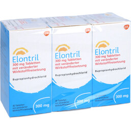 Abbildung: Elontril 300 mg Tabletten 90 St, Tablette mit veränderter Wirkstofffreisetzung PZN 02084923