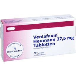 Abbildung: Venlafaxin Heumann 37,5 mg Tabletten 20 St, Tabletten PZN 02090214