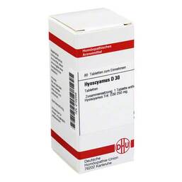 Abbildung: DHU Hyoscyamus D 30 Tabletten Tabletten, 80 St PZN 02102348