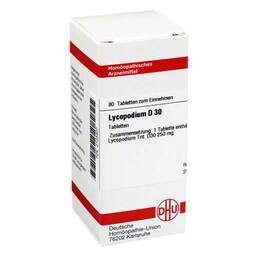 Abbildung: DHU Lycopodium D 30 Tabletten 80 St, Tabletten PZN 02103307