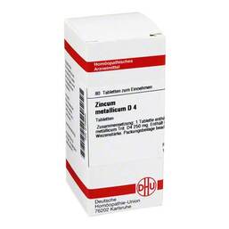 Abbildung: Zincum metallicum D 4 Tabletten Tabletten, 80 St PZN 02108500