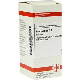 Abbildung: Asa foetida D 3 Tabletten Tabletten, 80 St PZN 02110684