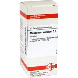 Abbildung: Manganum aceticum D 6 Tabletten Tabletten, 80 St PZN 02125102