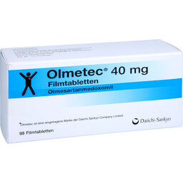 Abbildung: Olmetec 40 mg Filmtabletten 98 St, Filmtabletten PZN 02129206