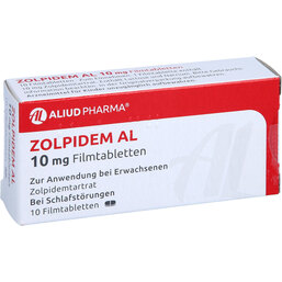 Abbildung: Zolpidem AL 10 mg Filmtabletten 10 St, Filmtabletten PZN 02131189