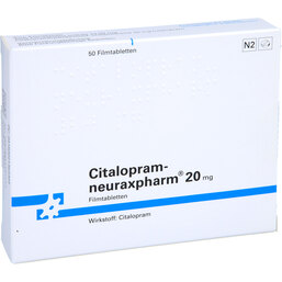 Abbildung: Citalopram neuraxpharm 20 mg Filmtabletten 50 St, Filmtabletten PZN 02136330