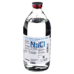 Abbildung: Kochsalzlösung 0,9% Glasflasche Infusionslösung, 1000 ml PZN 02138518