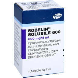 Abbildung: Sobelin solubile 600 mg Injektionslösung 1X4 ml, Injektionslösung PZN 02143531