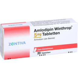 Abbildung: Amlodipin Winthrop 5 mg Tabletten 20 St, Tabletten PZN 02145228