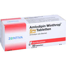 Abbildung: Amlodipin Winthrop 5 mg Tabletten 50 St, Tabletten PZN 02145518